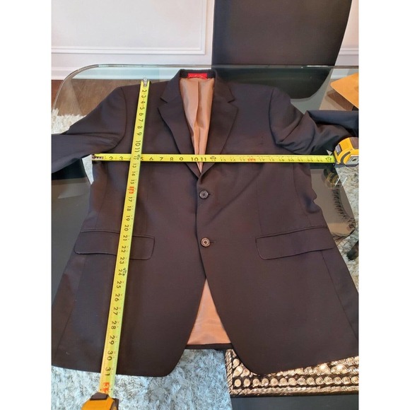 IZOD Men's Blue Polyester Single Breasted Two Buttons Fitted Jacket Blazer 42R - Picture 8 of 9